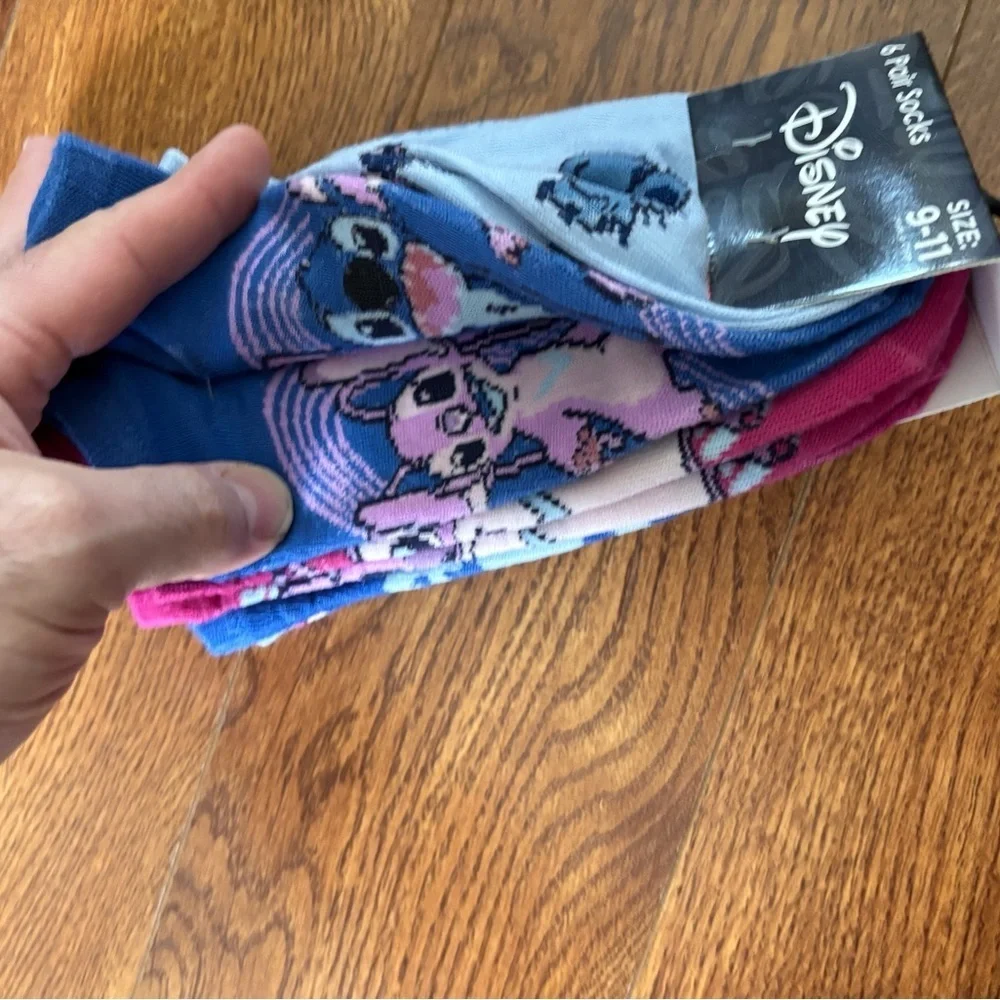 Disney Stitch & Angel Character ankle Socks 6 pair set